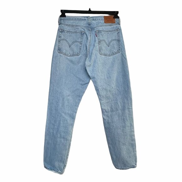 ⭐LEVIS Wedgie Jeans Womens 26x26 Blue Light Wash Straight High Rise Ankle Ripped - Picture 2 of 9